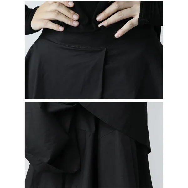 Japanese Gothic Irregular High-Waist Pleated Skirt Pants Women Black Harajuku Punk Cargo Skirt Summer Vintage Clothing Long Saia 5