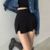 Skirts Women Black Fashionable Bodycon Ins All-match Streetwear Summer Female Asymmetrical Mini Sexy Korean Chic Kpop Faldas Y2k 3