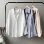 BGTEEVER Minimalist Loose White Shirts for Women Turn-down Collar Solid Female Shirts Tops 2020 Spring Summer Blouses 4