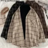Women Shirt Plaid Oversize Blouse Female Korean Fashion Long Sleeves Shirt Tops Casual Outwear Vintage Checkered Femme Blusas