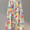 Sexy Print Halter Top Skirts Set Women Sleeveless Backless Tank Tops High Waist Split Skirt Set 2024 Summer Lady Beach Outfit 6