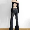 Rockmore Vintage Skinny Flare Jeans Pant Low Rise y2k Aesthetic Fashion Streetwear Denim Trouser femme Boot Cut Pants Grunge 6