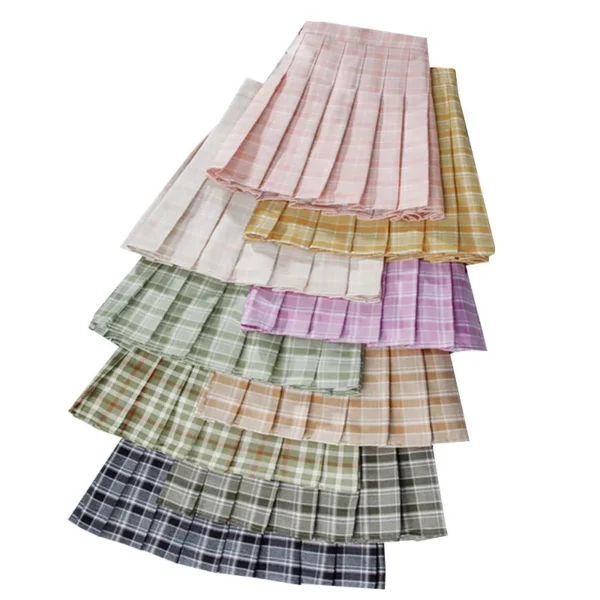 Women High Waist Plaid Mini Skirt With Inner Shorts Woman Short Pleated Skirts Kawaii Female Harajuku Chic Ladies Skirts