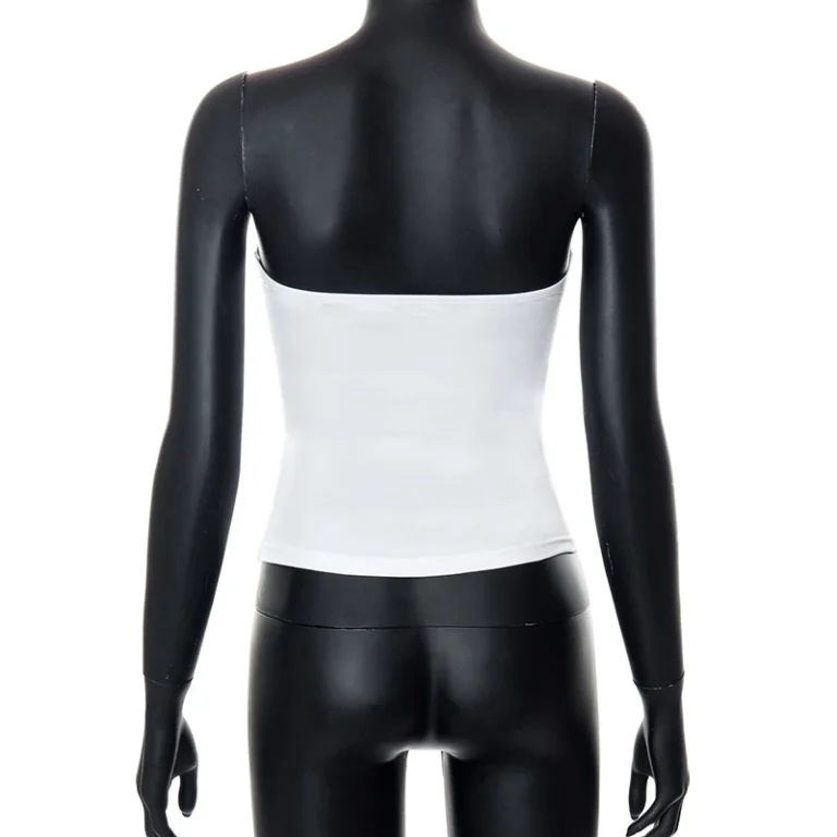 Xingqing y2k Strapless Corset Tops Summer White Off Shoulder Tanks Women Sleeveless Tube Top Sexy Skinny Fit Bustier Clothes 6
