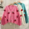 Strawberry Knitted Loose Warm Sweater