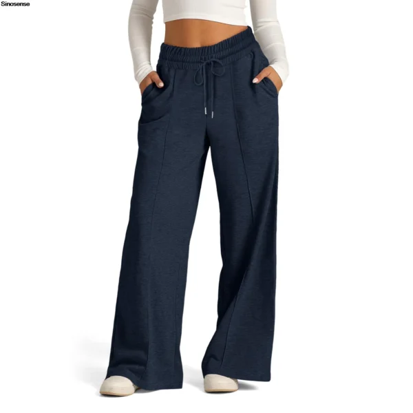 Womens Wide Leg Sweatpants High Waisted Baggy Flared Pants Drawstring Athletic Joggers Casual Daily Wear Loose Yoga Sports Pants 6