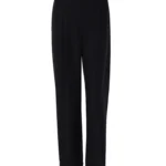 Mnealways18 Spring Summer Black Ladies Office Trousers Womens High Waist Pants Pockets Female Pleated Wide Legs Pants Solid 2024 4