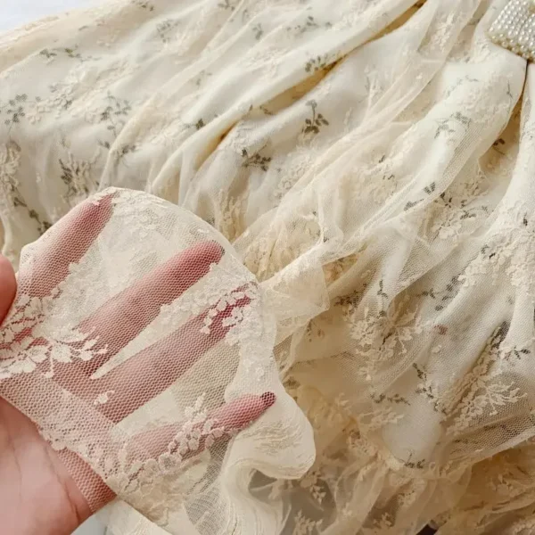 Summer Fairy Dress Women French Style Vintage Retro Chiffon Dress Puff Sleeve Casual Elegant Floral Print Dress Women 2024 New 5