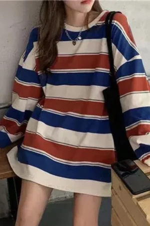 Sweatshirt Women Harajuku Pullovers Korean Fashion Couples Matching Long Sleeve 2