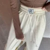 Wood Cotton Fleece Wide-Leg Pants Women 2023 Spring Autumn New High-Waisted Slimming Sports Casual Pants Loose Mopping Y2k Pants 4