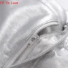 FP To Love French Silver PU Mini Skirts Metallic Sexy High Waist Hip Skirt Chic Retro Short A-Line Metal 4