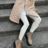 Tossy Beige Ribbed Knit Leggings Women High Waist Cotton Fitness Basic Pants Casual Spring New All-Match Female Skinny Leggings 6