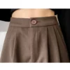 Autumn Winter Woolen Women's Pants Casual Streetwear Loose Elastic High Waist Harem Pants Femme Thin Legs Black Brown Trousers 6