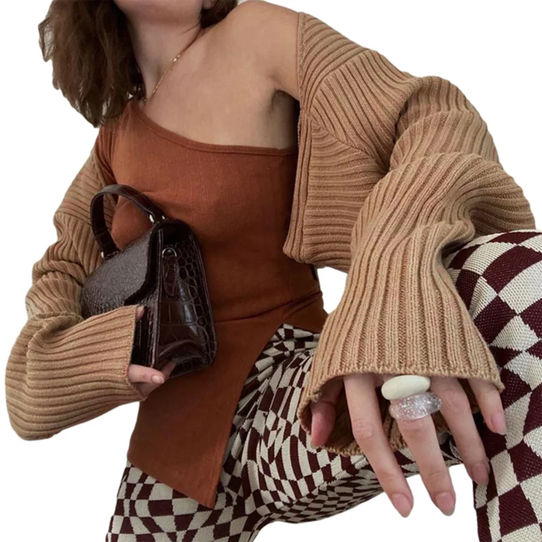 Women Knit Bolero Fall Spring Crochet Shrug Top Y2K Long Sleeve Cropped Cardigan Sweater for Downtown Girl Streetwear 5