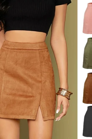 Summer Women Skirt Harajuku 2021 Faux Buttocks Short Tall Waist Zipper Pure Color A Word Skirt Women Sweet Elegant WSL4757