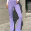 Solid Hot Y2k Woman Pants E Girl Aesthetic Fashion Streetwear Women Clothes Slim High Waist Capris Sexy Bell Bottom Flare Tights