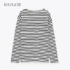WAVLATII 2021 New Women Striped Long Sleeve T-shirts Female Streetwear Autumn Spring Cotton Tees Tops WLT2110 3
