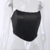 Sleeveless Off Shoulder Velvet Fashion Sexy Corset Crop Tops Vest Female Underwear Backless Bustier Top Solid 3