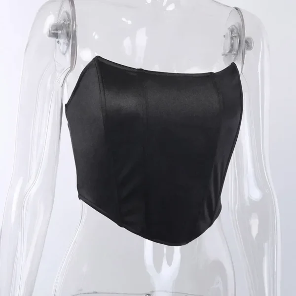Sleeveless Off Shoulder Velvet Fashion Sexy Corset Crop Tops Vest Female Underwear Backless Bustier Top Solid 3