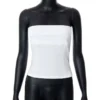 Xingqing y2k Strapless Corset Tops Summer White Off Shoulder Tanks Women Sleeveless Tube Top Sexy Skinny Fit Bustier Clothes 4