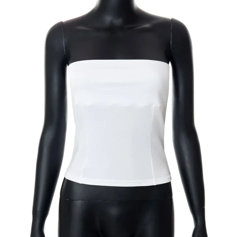 Xingqing y2k Strapless Corset Tops Summer White Off Shoulder Tanks Women Sleeveless Tube Top Sexy Skinny Fit Bustier Clothes 4