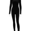 Dulzura Autumn Velvet Sexy Y2K Clothes Long Sleeve O-Neck Bodycon Skinny Zipper Jumpsuit Women Sporty Streetwear Romper Outfits 6