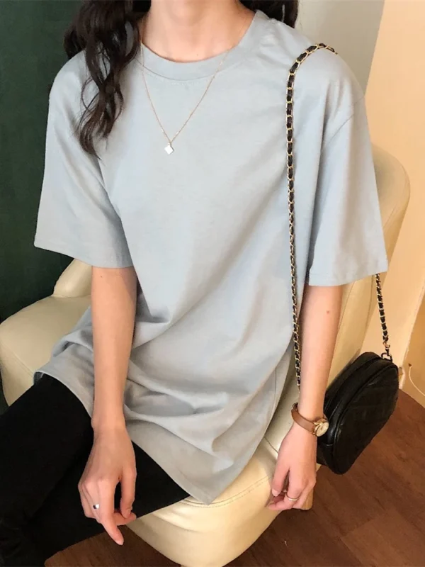 Alien Kitty 2023 New Summer T Shirt Women Soft Free Loose Hot Sale Solid Fresh Casual Natural Short Basic Shirts 9 Colors
