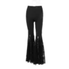 Halloween Cosplay Disco 70s 60s Theme Party Sexy Gothic Lace Flare Pants Lace Up Patchwork Slim Trousers Bandage Bellbottoms 6