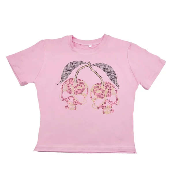 Y2K clothes 2000s Vintage Harajuku Fairy grunge Short Top women's T-shirts Rhinestones Goth Skull Baby Tees E-girl EMO Crop Tops 2