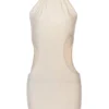 Shestyle Sparkle Halter Sexy Dress Women Sheath Hollow Out Nude Apricot Side Hole Sleeveless Backless Club Party Outitf Hot 6