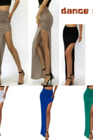 New Fashion Charming Sexy Women Lady Long Skirts Open Side Split Skirt Long High Waist High Slit Maxi Skirt Black