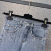 Vertical Lines Rhinestones Jeans Woman High Waist Pencil Pants Mujer Ankle Length Denim Fashion Stripe Jeans Woman Autumn 5