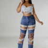 Ripped Vintage Distressed Denim Jeans 5