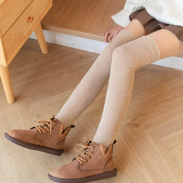 Wool Stockings Women's Over-the-knee Maillard Knee Pads Leg Socks Autumn And Winter New Mid-barrel Yoga Stacking Leg Covers New 2