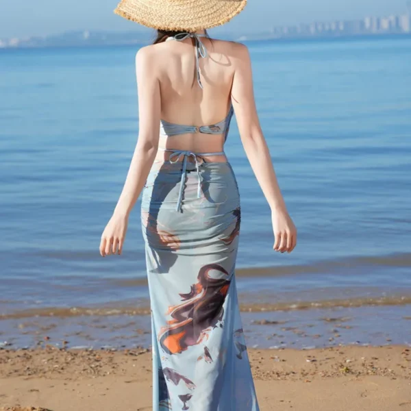High-End Feeling Spa Swimsuit Women's Separate Bikini Set Korean Sexy Internet Celebrity Style Beach Vacation Swimwear 2