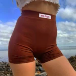 Summer White Letter Embroidery Biker Shorts Women Ribber Knit Black High Waist Casual Streetwear Shorts 5