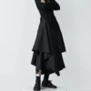 Japanese Gothic Irregular High-Waist Pleated Skirt Pants Women Black Harajuku Punk Cargo Skirt Summer Vintage Clothing Long Saia 2