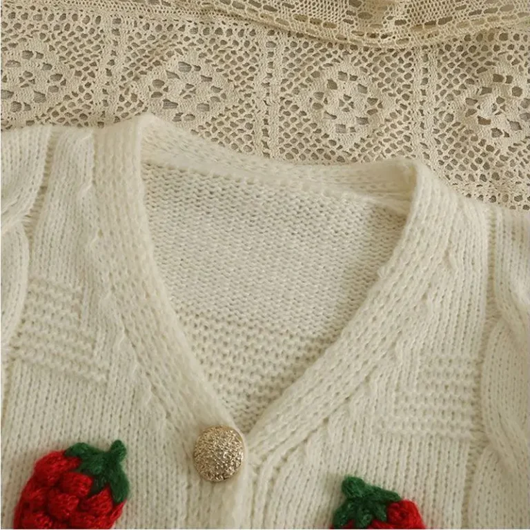 Strawberry Knitted Loose Warm Sweater 5