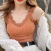 Summer Top Women Sleeveless Lace Tank Top Sexy Women's T-shirt Vest Bra Female Vest Tops White Black Underwear Women Lingerie 6