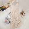 OCEANLOVE V Neck Solid Knitted Dresses Casual All Match Simple Fashion Korean Women Dress Elegant Vestidos New Clothes 15517 5