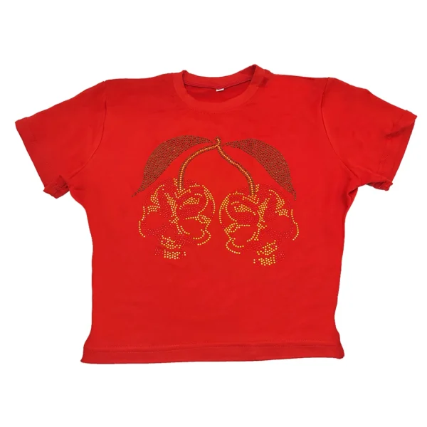 Y2K clothes 2000s Vintage Harajuku Fairy grunge Short Top women's T-shirts Rhinestones Goth Skull Baby Tees E-girl EMO Crop Tops 6