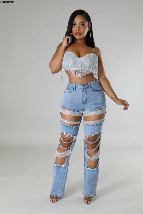 Ripped Vintage Distressed Denim Jeans 2