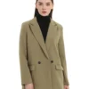 Autumn and spring women's blazer jacket casual solid color double-breasted pocket decorative coat 4