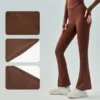 INLUMINE New Style Yoga Bell-Bottom Pants Women High-Waisted Hip-Lifting Flared Leggings Sports Street Wear Wide-Leg Trousers 5