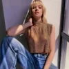 Sexy Rhinestone Backless Party Crop Top Women Glitter Turtleneck TShirt Adjustable Metal Chain Summer Nightculb Diamond Tank Top 4