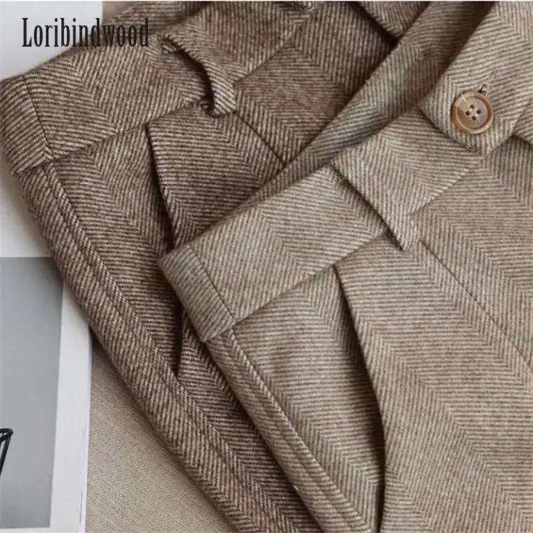 Woolen Pants Women's Harem Pencil Pants 2023 Autumn Winter High Waisted Casual Suit Pants Office Lady Women Trousers 6