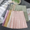 Women High Waist Plaid Mini Skirt With Inner Shorts Woman Short Pleated Skirts Kawaii Female Harajuku Chic Ladies Skirts 2