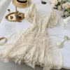 Summer Fairy Dress Women French Style Vintage Retro Chiffon Dress Puff Sleeve Casual Elegant Floral Print Dress Women 2024 New 4
