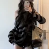 Deeptown Gothic Streetwear Striped Knitted Sweater Women Harajuku Punk Hollow Out Jumper Hole Loose All-match Tops Grunge E-girl 5