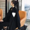 Gidyq Spring Fashion Women Shirts Casual Korean Designed Love Patchwork Tops Streetwear Female Elegant Loose Long Sleeve Shirt 5